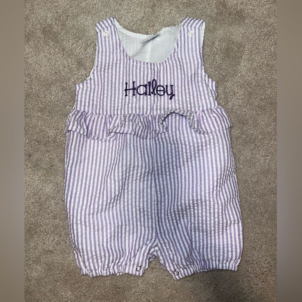 “Hailey” monogrammed Romper - 18m
